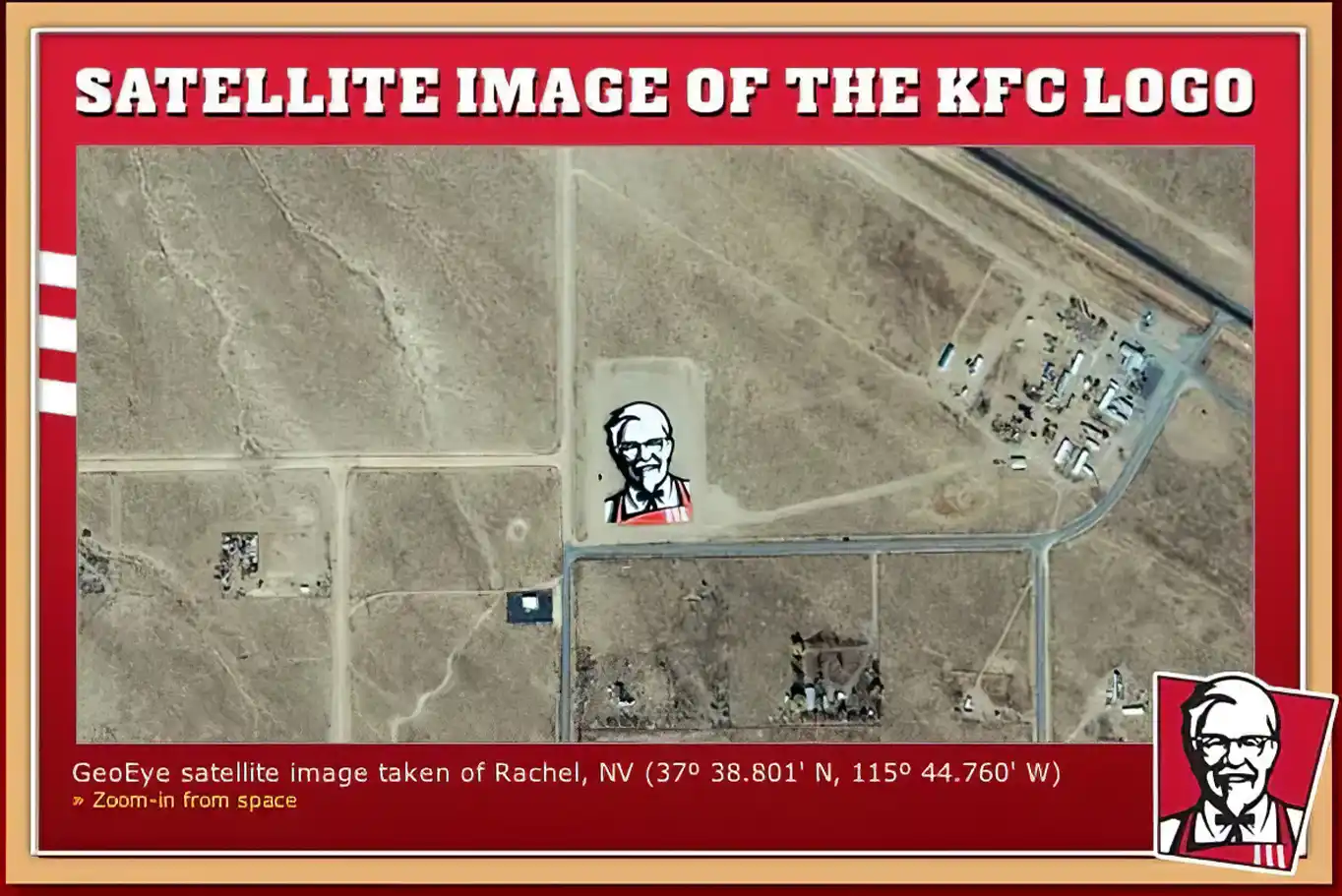 "Il logo visibile dallo spazio" di Kentucky Fried Chicken - KFC è un esempio di marketing audace e innovativo che ha utilizzato un geoglifo 